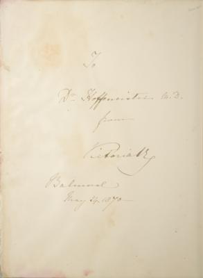 Lot #356 Queen Victoria Signed Book - Image 2
