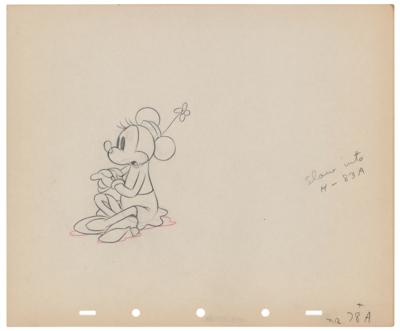 Lot #1073 Minnie Mouse production drawing from Mickey's Rival - Image 1