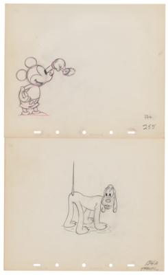 Lot #1095 Mickey Mouse and Pluto production drawings from Society Dog Show - Image 1