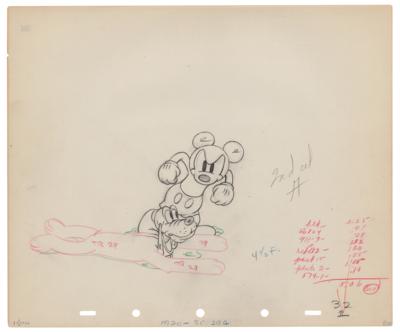 Lot #1099 Mickey Mouse and Pluto production drawing from Society Dog Show - Image 1