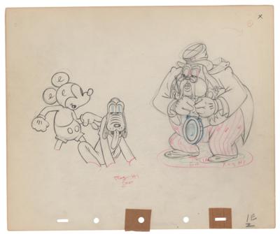 Lot #1096 Mickey Mouse, Pluto, and Judge production drawing from Society Dog Show - Image 1