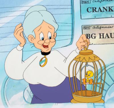 Lot #1179 Granny and Tweety Bird production cel from The Sylvester and Tweety Mysteries - Image 2