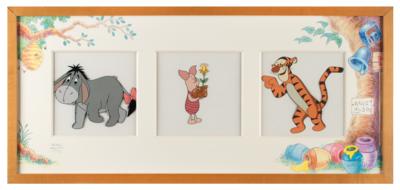 Lot #1140 Eeyore, Piglet, and Tigger production cels for The New Adventures of Winnie the Pooh - Image 1