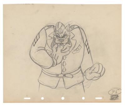 Lot #1111 Black Pete production drawing from a World War II cartoon - Image 1