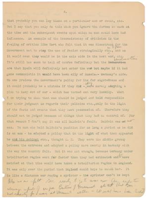 Lot #44 John F. Kennedy Hand-Corrected Thesis Draft, Harvard Yearbook, and Signed Letter - Image 5