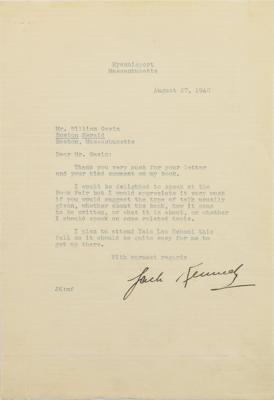 Lot #45 John F. Kennedy (3) Signed Items: First Edition of Why England Slept, ALS, and TLS - Image 7