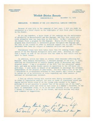 Lot #52 John F. Kennedy Typed Letter Signed on Sen. Joe McCarthy - Image 2
