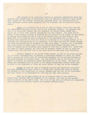 Lot #52 John F. Kennedy Typed Letter Signed on Sen. Joe McCarthy - Image 4