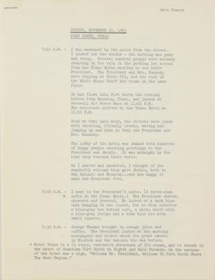 Lot #222 Kennedy Assassination: Dave Powers Eyewitness Account and UPI Teletype Roll - Image 3