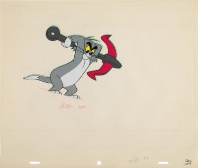 Lot #1048 Tom, Jerry, and Shark (58) production cels and matching drawings from Cannery Rodent