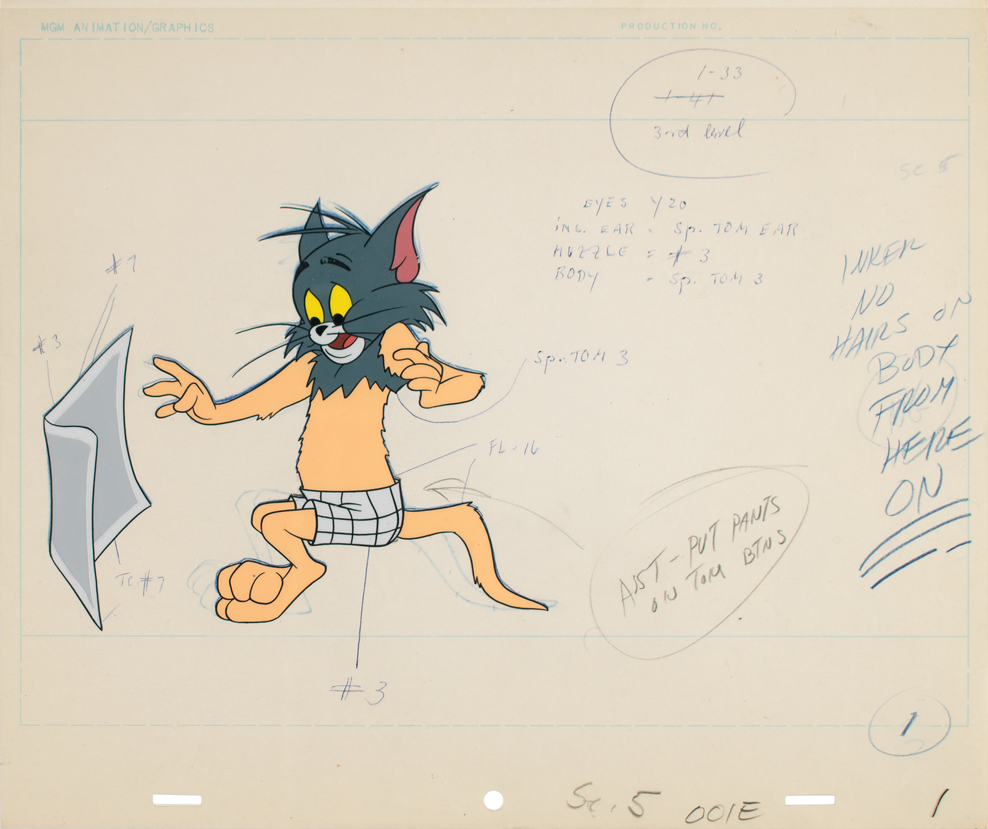 Tom and Jerry (142) production cels and matching drawings from a Tom and Jerry  cartoon | Sold for $3,750 | RR Auction