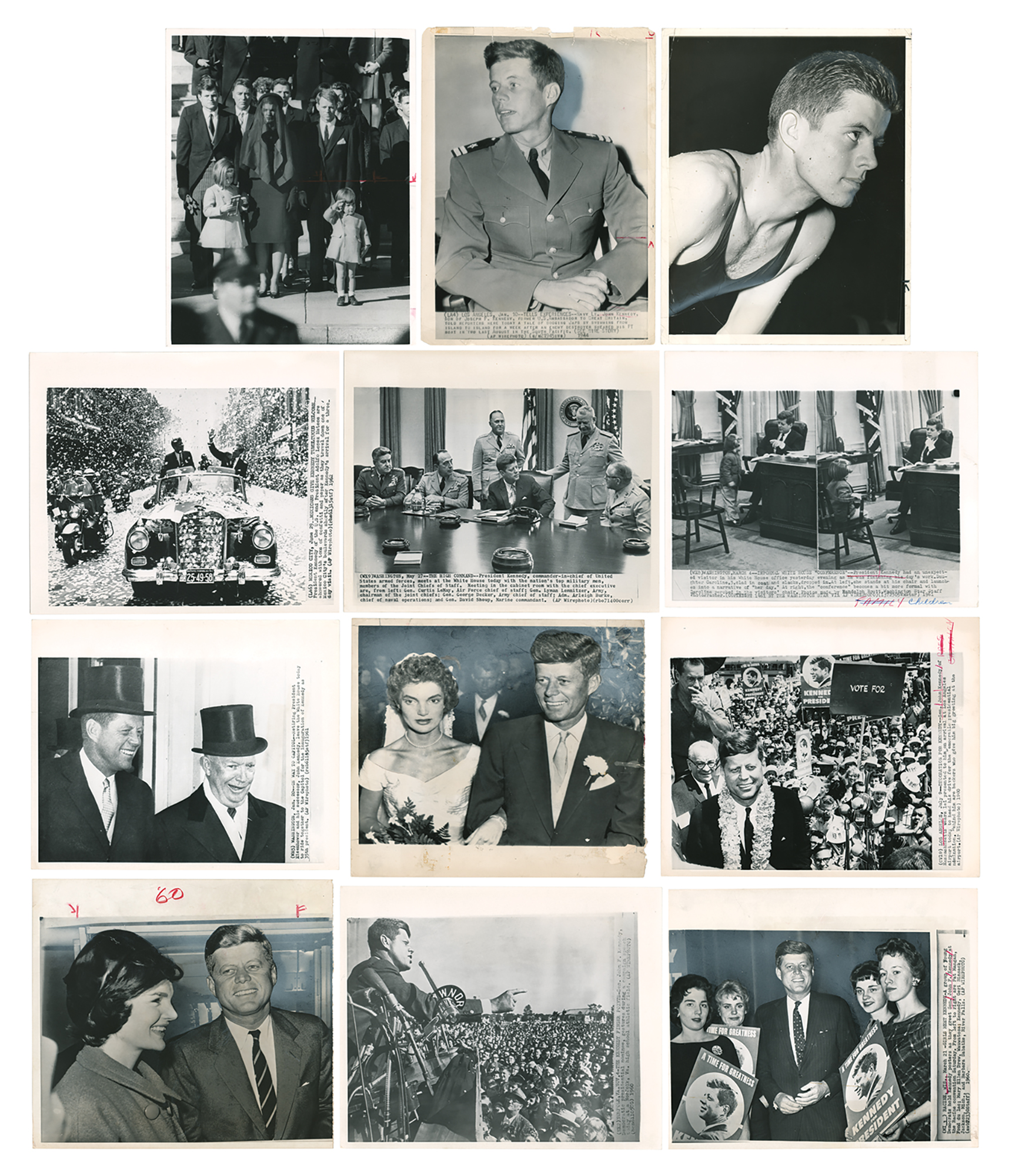 Lot #61 John F. Kennedy Archive of (377) Wire Photos