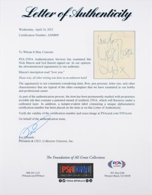 Lot #4147 Pink Floyd 1967 Signatures with Syd Barrett from Jimi Hendrix Fall UK tour - Image 4