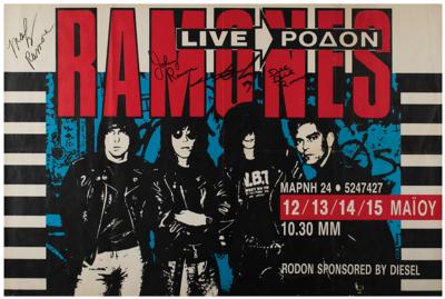 Lot #4478 Ramones Signed 1989 Concert Poster - Image 1