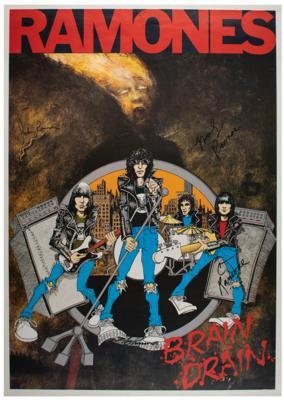 Lot #4479 Ramones Signed 'Brain Drain' Poster