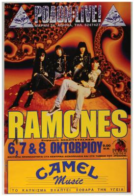 Lot #4486 Ramones Original 1994 Greece Concert Poster - Image 1