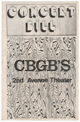 Lot #4524 CBGB’s 2nd Avenue Theater 1977 Program