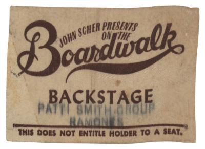 Lot #4511 Ramones and Patti Smith 1978 Boardwalk Backstage Pass - Image 1
