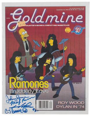 Lot #4502 Ramones Signed 'Simpsons' 1994 Goldmine Magazine - Image 1