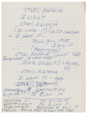 Lot #4465 Joey Ramone Handwritten Lyrics for 'High Gravity Lager' - Image 3