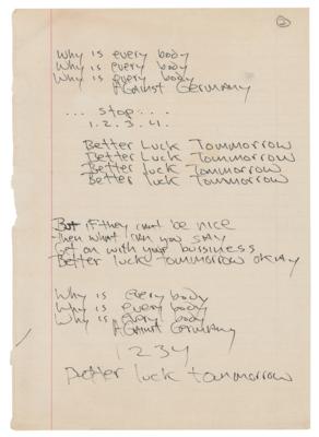 Lot #4469 Dee Dee Ramone Handwritten Lyrics for 'Why Is Everybody Always Against Germany' - Image 2