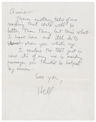 Lot #4529 Richard Hell Autograph Letter Signed