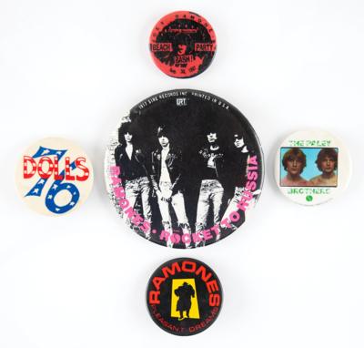 Lot #4512 Ramones and Punk (5) Pins - Image 1