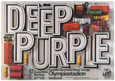 Lot #4385 Deep Purple 1973 Innsbruck Concert Poster - Image 1