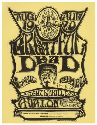 Lot #4134 Grateful Dead 1966 Avalon Ballroom Handbill Signed by Stanley Mouse