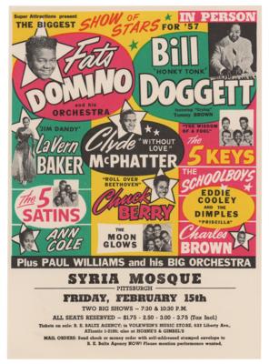 Lot #4246 Chuck Berry and Fats Domino 1957 'Biggest Show of Stars' Handbill