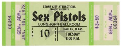 Lot #4542 Sex Pistols 1978 Longhorn Ballroom Ticket