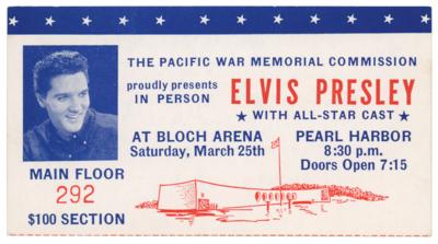 Lot #4237 Elvis Presley 1961 Pearl Harbor Memorial Ticket