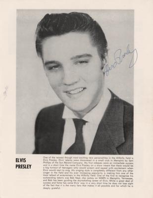 Lot #4236 Elvis Presley Signed Program