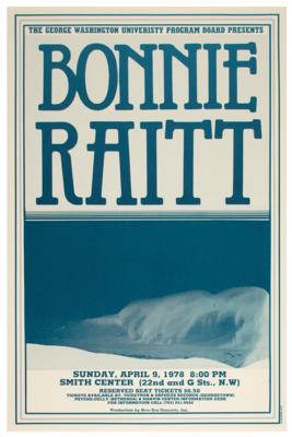 Lot #4435 Bonnie Raitt 1978 GWU Concert Poster - Image 1