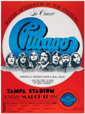 Lot #4375 Chicago 1974 Tampa Concert Poster - Image 1