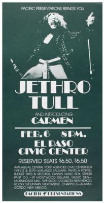 Lot #4412 Jethro Tull 1975 El Paso Concert Poster - Image 1