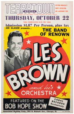 Lot #4175 Les Brown 1953 Terrytown Concert Poster - Image 1