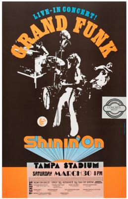 Lot #4407 Grand Funk Railroad 1974 Tampa Concert Poster - Image 1