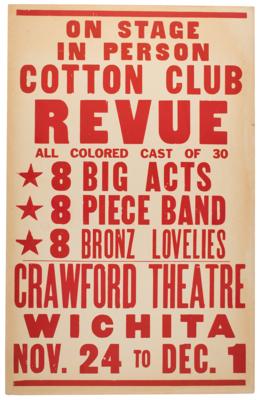 Lot #4187 Cotton Club Revue 1940s Wichita Concert Poster - Image 1