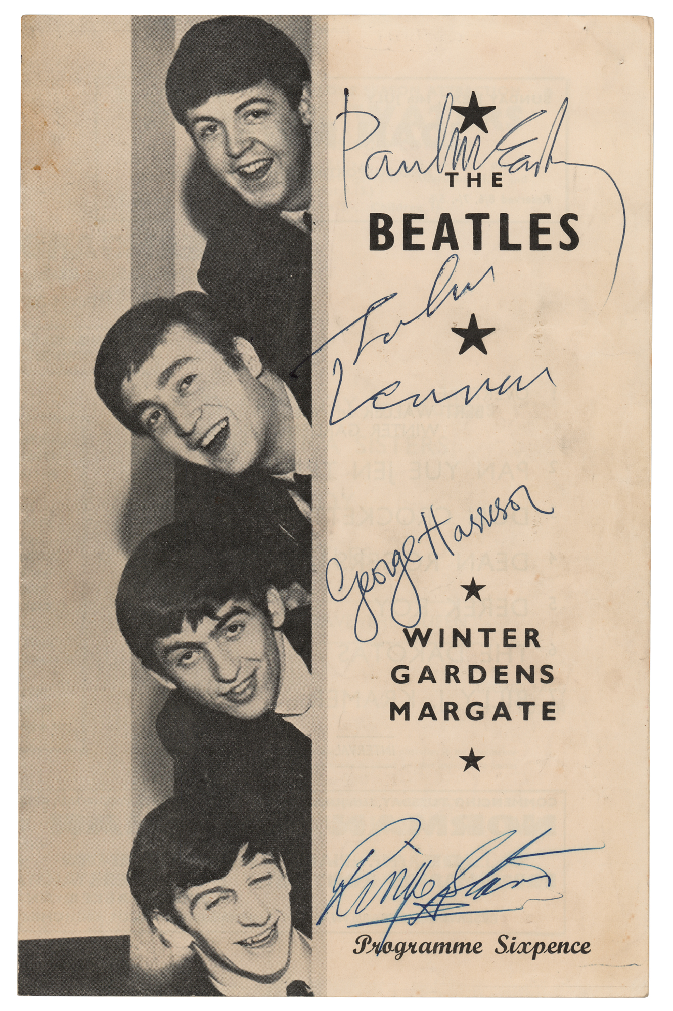 Lot #4001 Beatles Signed 1963 Winter Gardens Program