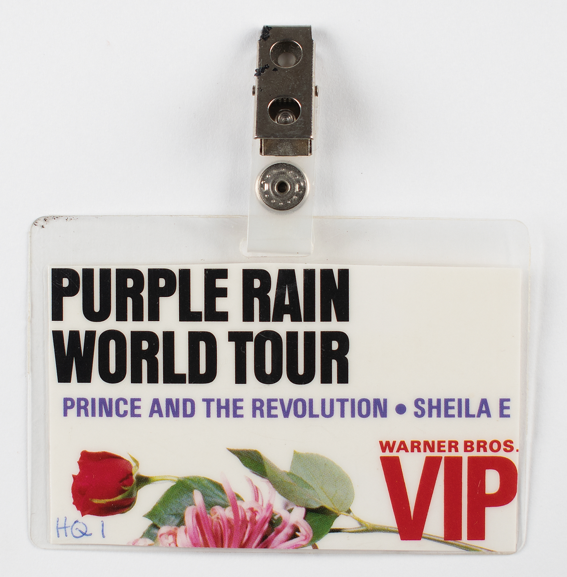 Lot #4608 Prince 'Warner Bros. VIP' Purple Rain Tour Laminated Backstage Pass