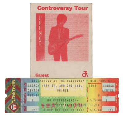 Lot #4609 Prince 1981 Palladium NYC Ticket and Backstage Pass