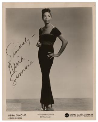 Lot #4225 Nina Simone Signed Photograph