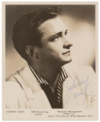 Lot #4258 Johnny Cash Signed Photograph