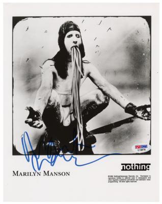 Lot #4633 Marilyn Manson Signed Photograph