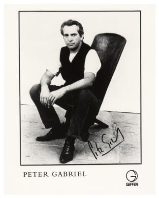Lot #4394 Peter Gabriel Signed Photograph