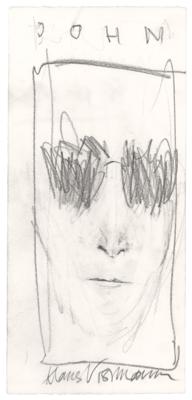 Lot #4039 Klaus Voormann Original Sketch of John Lennon - Image 1