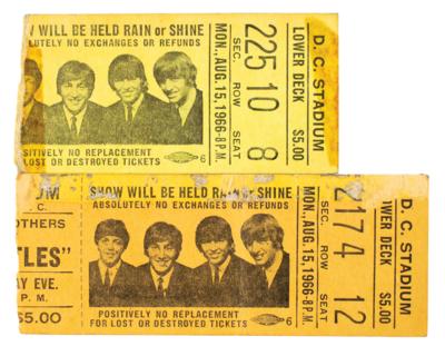 Lot #4044 Beatles (2) 1966 D. C. Stadium Ticket Stubs