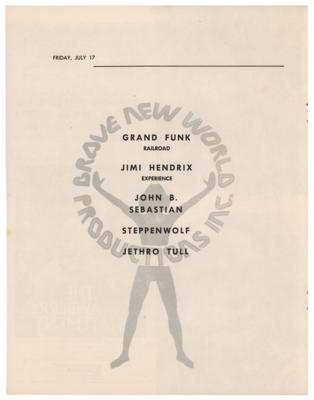 Lot #4080  Jimi Hendrix: Rare 1970 New York Pop Festival Program - Image 3