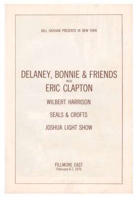 Lot #4380 Eric Clapton 1970 Fillmore East Program - Image 1